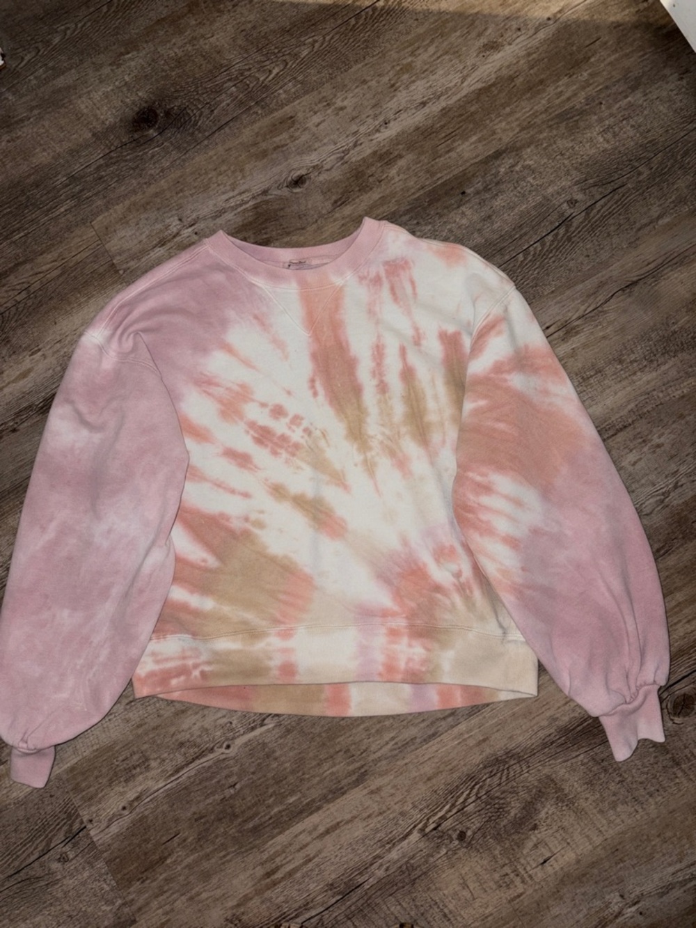 A&F Pink & Peach Tie-Dye Crewneck Sweatshirt